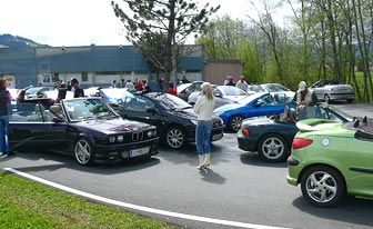 Cabriotreffen der CC-Freunde Tirol - Zwischenstopp in St. Johann.